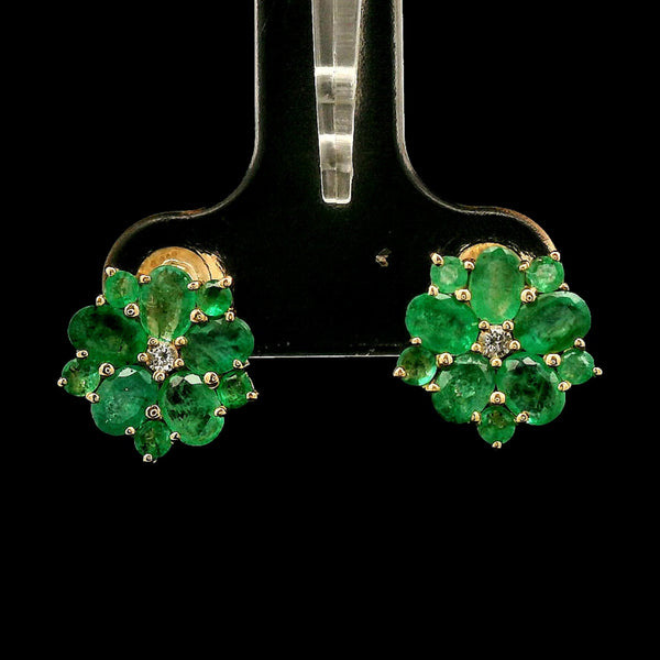 1.88 Ct Oval Emerald 14K Gold Earrings