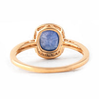 1.74 Ct Cushion Mixed Cut Natural Sapphire 14K Gold Ring