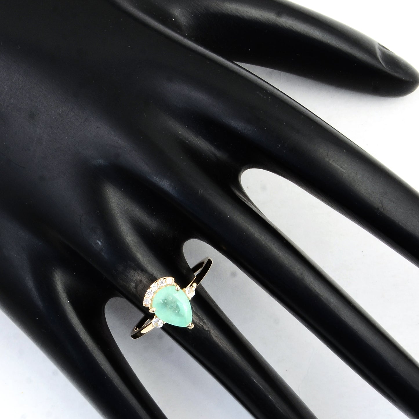 1.34 Ct Pear Emerald 14K Gold Ring