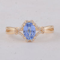1.16 Ct Oval Sapphire 9K Gold Ring