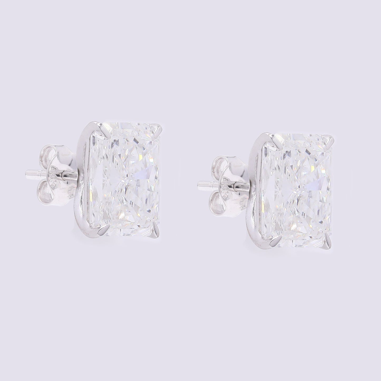 3.83 Carats Lab Grown Diamond 14K Gold Earrings
