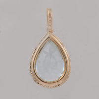 3.30 Ct Pear Aquamarine 9K Gold Pendant