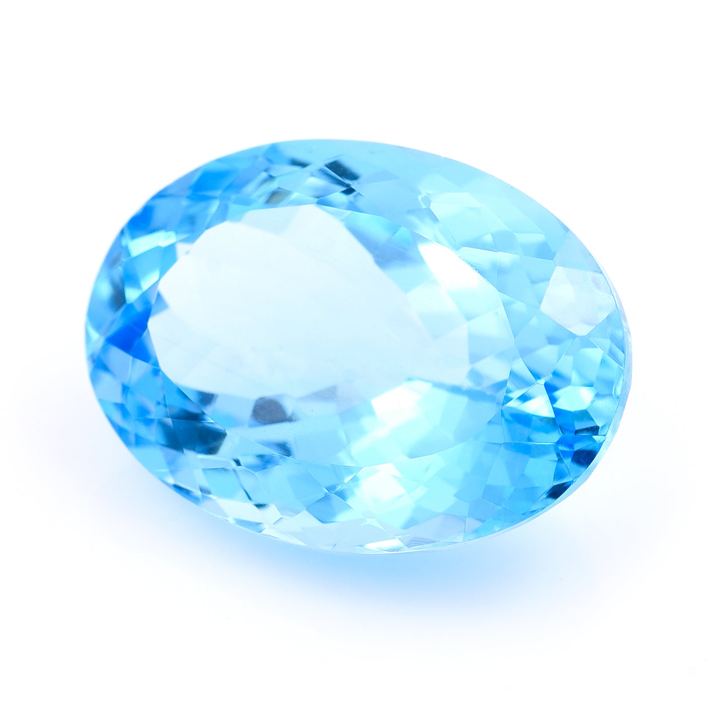 31.77 Natural Blue Topaz Oval Mixed Cut Gemstone
