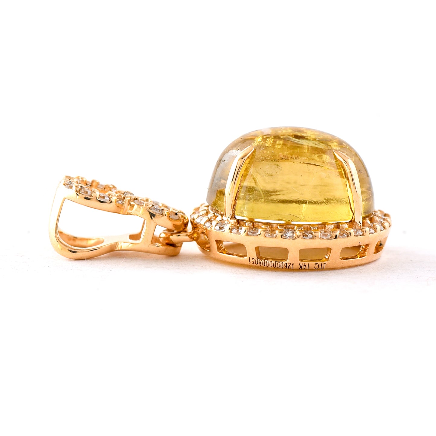 3.84 Ct Oval Mixed Cut Natural Tourmaline 14K Gold Pendant