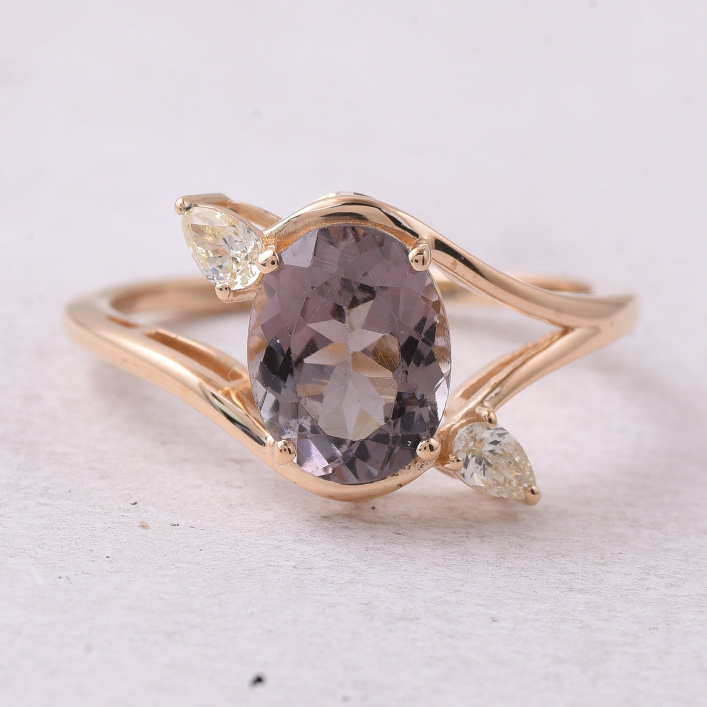 2.01 Ct Oval Mixed Cut Natural Tourmaline 14K Gold Ring