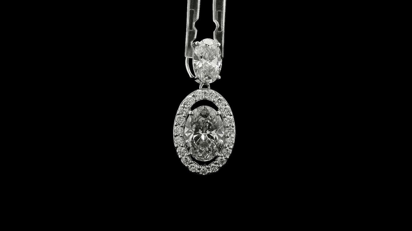 3.51 Carats Lab Grown Diamond 14K Gold Pendant
