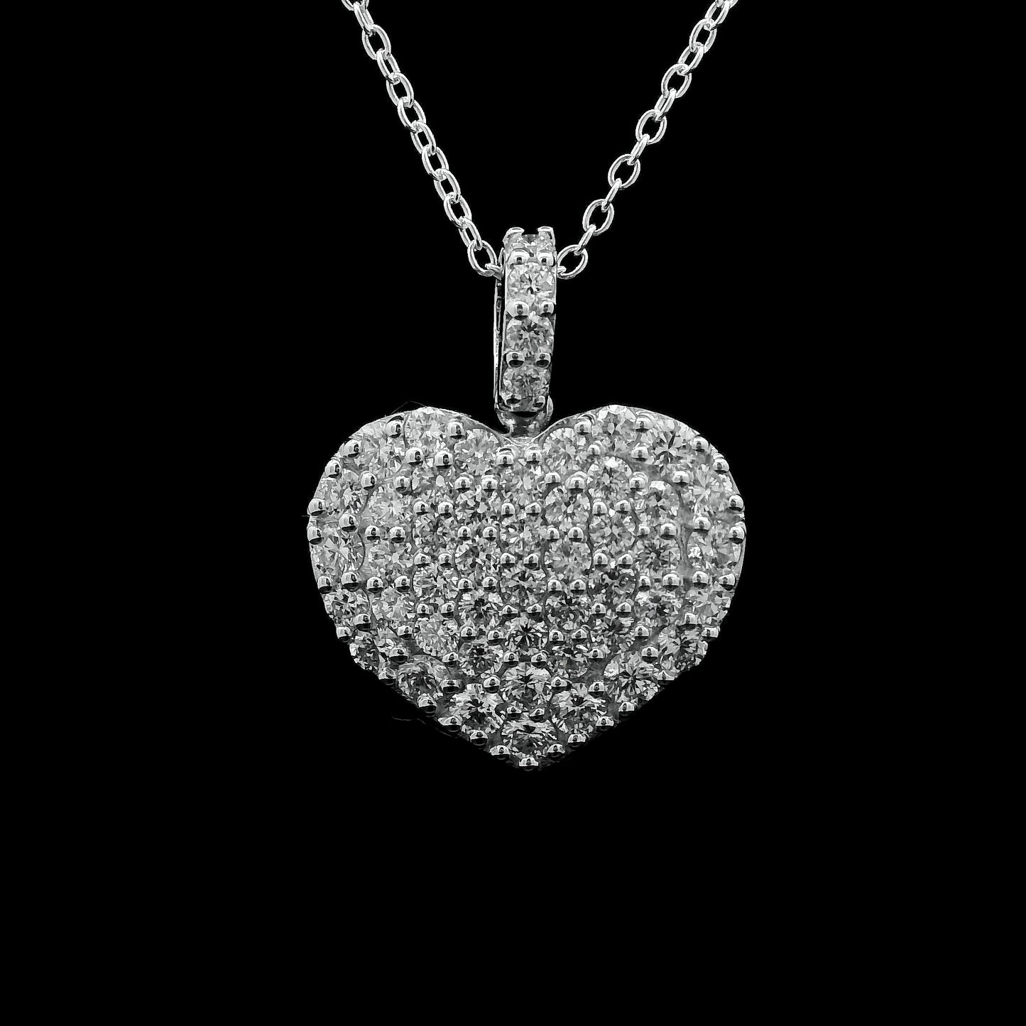 1.38 Ct Round Lab Grown Diamond 925 Sterling Silver Pendant