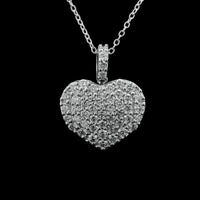 1.38 Ct Round Lab Grown Diamond 925 Sterling Silver Pendant