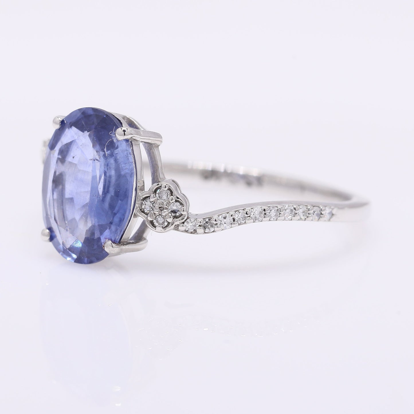 2.10 Ct Oval Mixed Cut Natural Sapphire 950 Platinum Ring