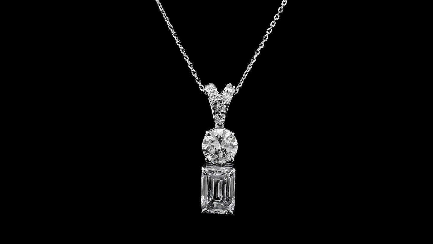 3.34 Carats Lab Grown Diamond 14K Gold Pendant