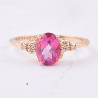 1.67 Ct Oval Natural Topaz 14K Gold Ring