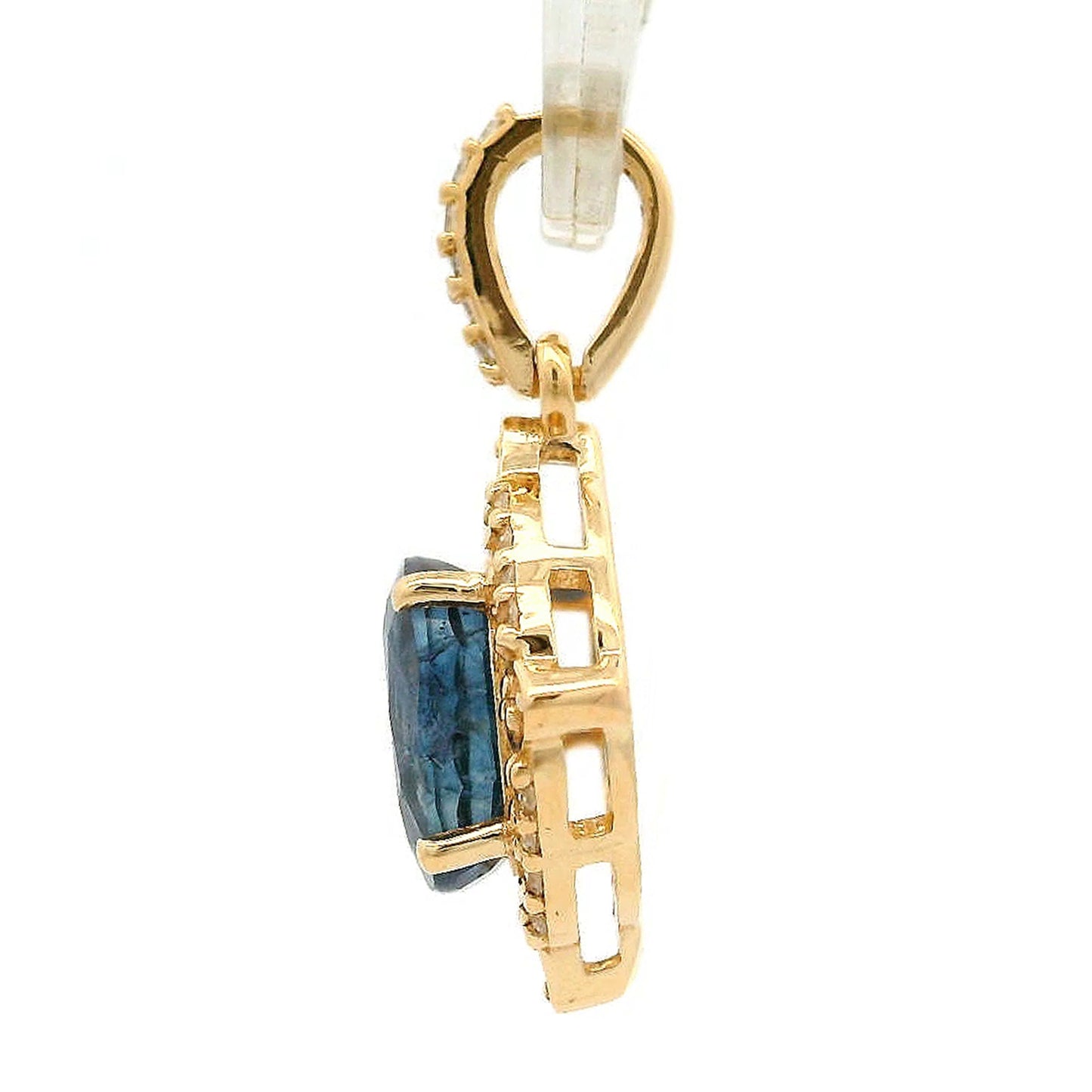 1.42 Ct Oval Sapphire 14K Gold Pendant