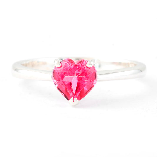 1.38 Ct Heart Pink Topaz, 925 Sterling Silver Ring