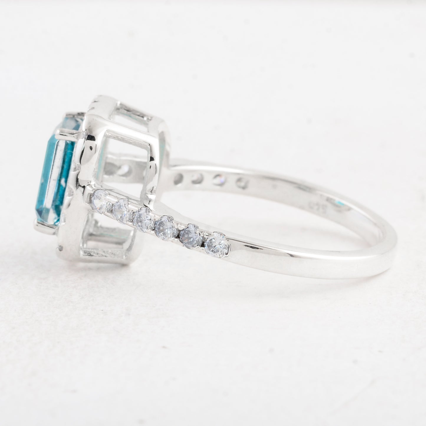 3.82 Ct Octagon Pariba Topaz 925 Sterling Silver Ring
