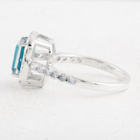 3.82 Ct Octagon Pariba Topaz 925 Sterling Silver Ring