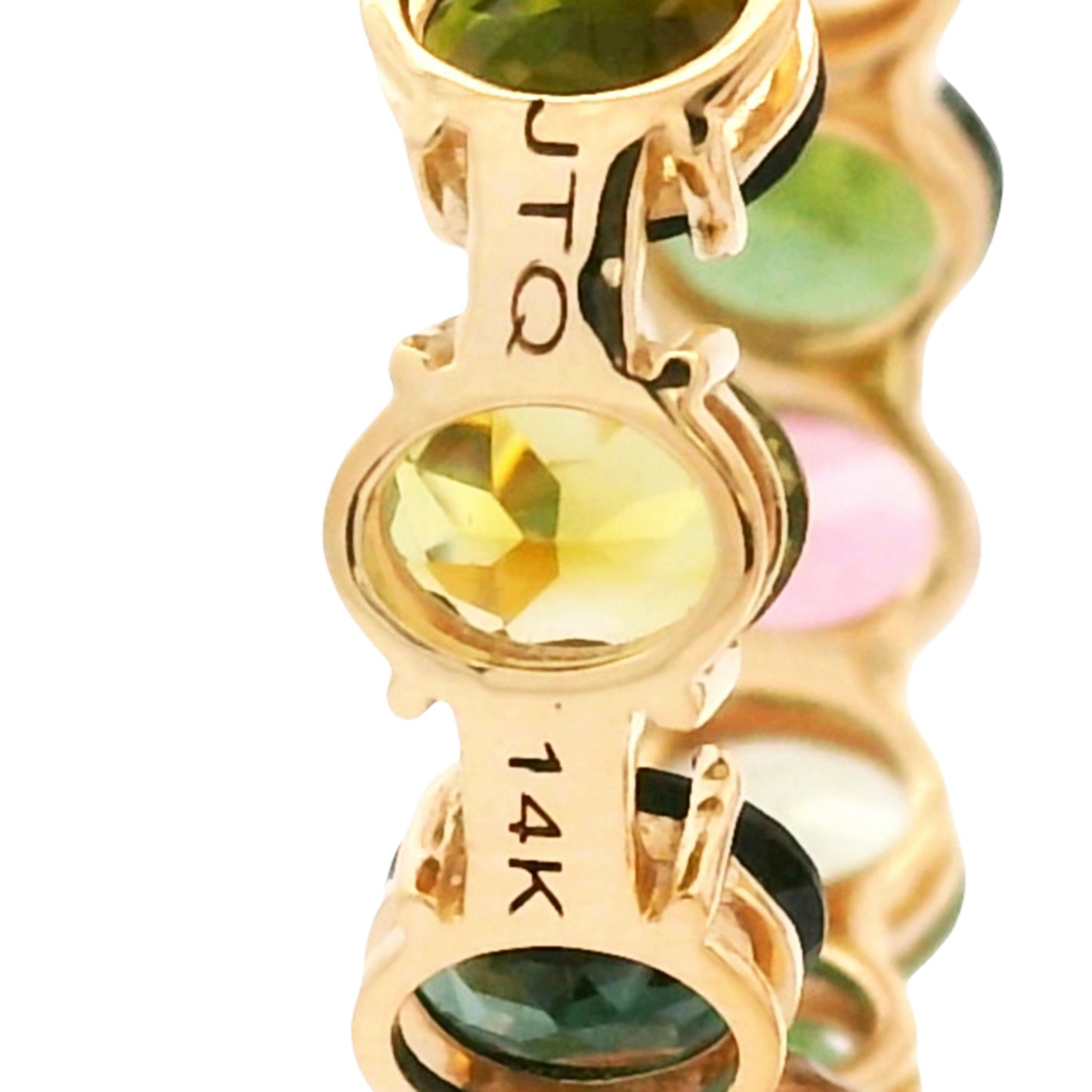 6.50 Ct Oval Natural Multi Tourmaline 14K Gold Earrings