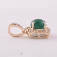 1.07 Ct Round Emerald 9K Gold Pendant