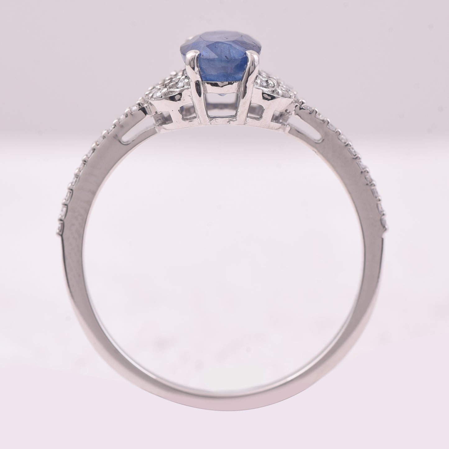 1.26 Ct Oval Mixed Cut Natural Sapphire 950 Platinum Ring