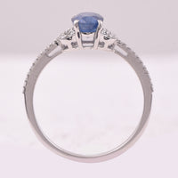 1.26 Ct Oval Mixed Cut Natural Sapphire 950 Platinum Ring