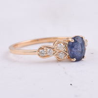 1.38 Ct Oval Natural Sapphire 14K Gold Ring
