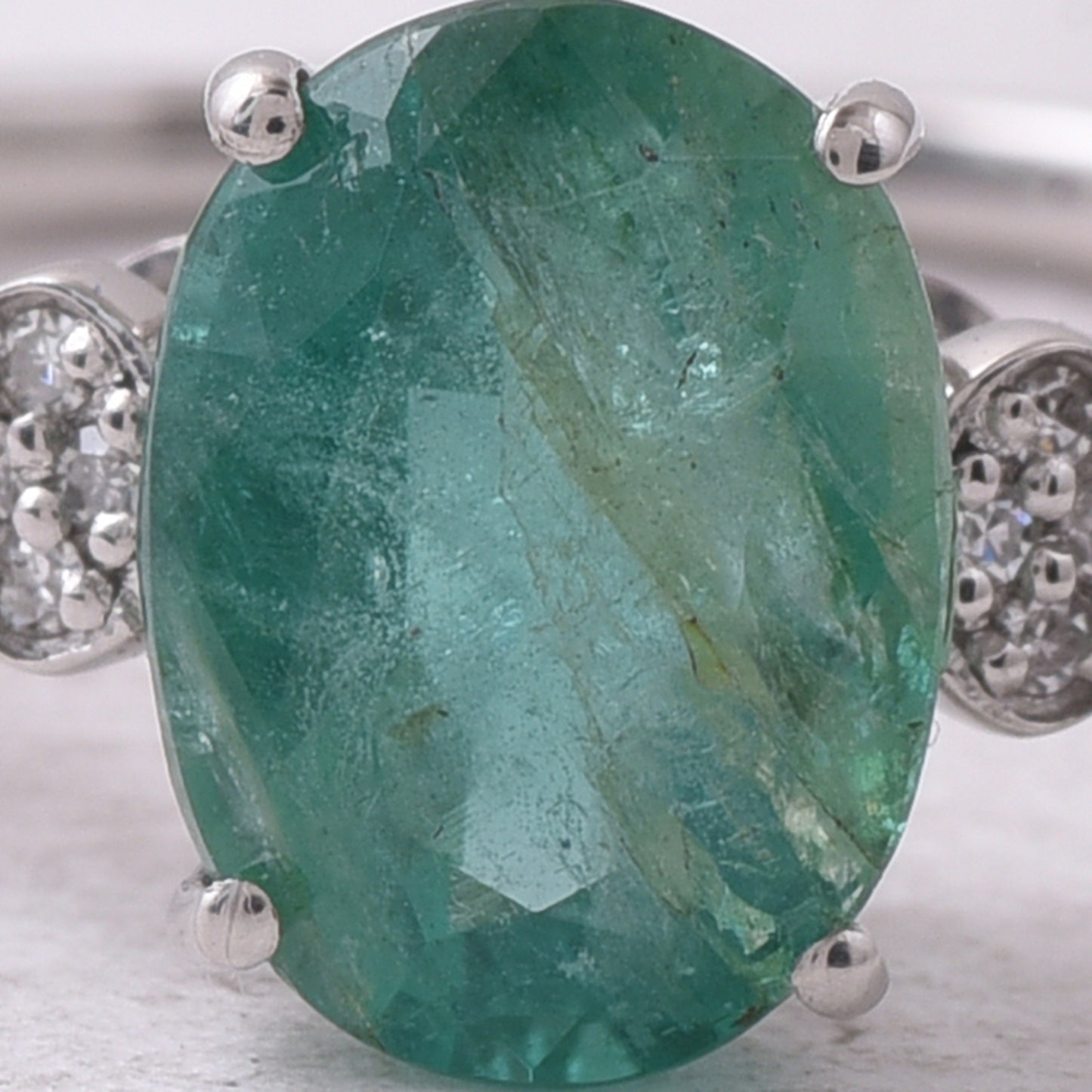 1.92 Ct Oval Mixed Cut Natural Emerald 950 Platinum Ring