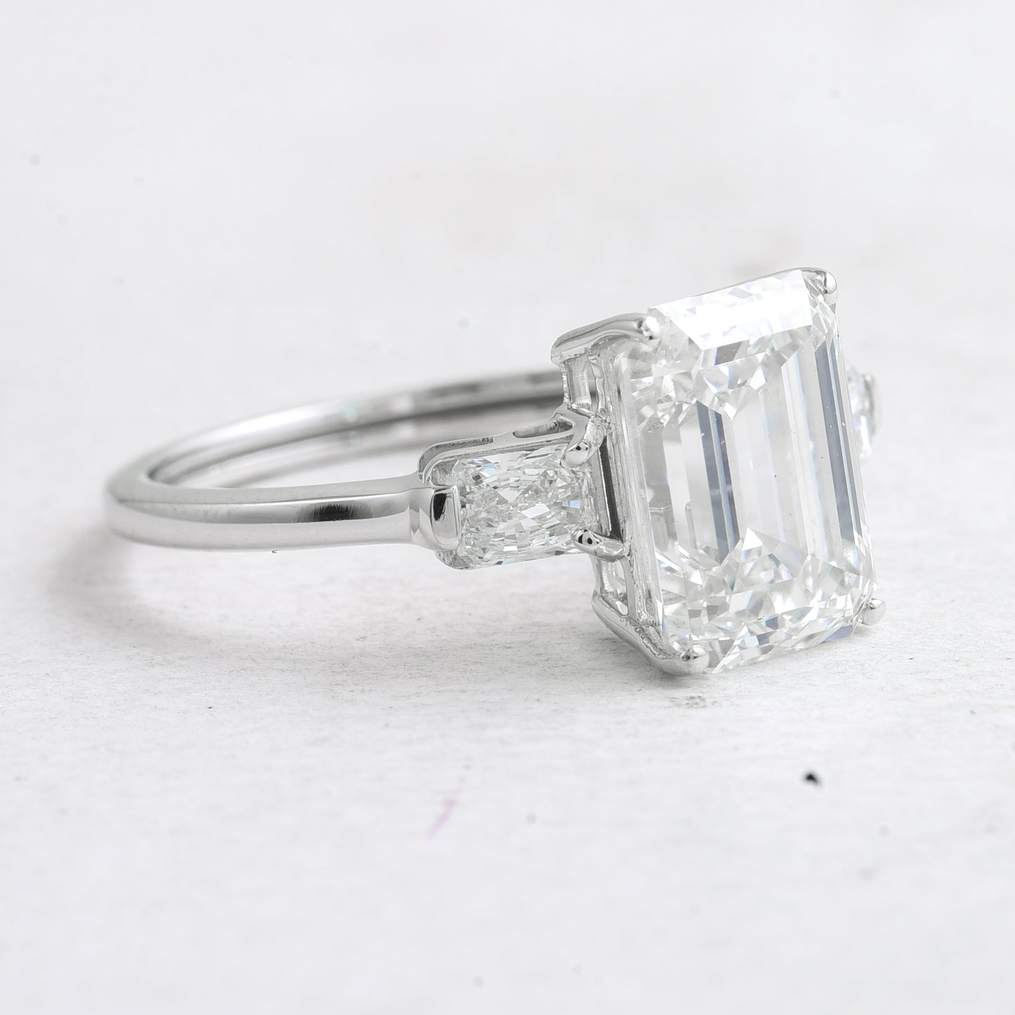 3.93 Ct Octagon Lab Grown Diamond 14K Gold Ring