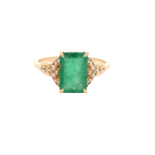 2.11 Ct Octagon Emerald 14K Gold Ring