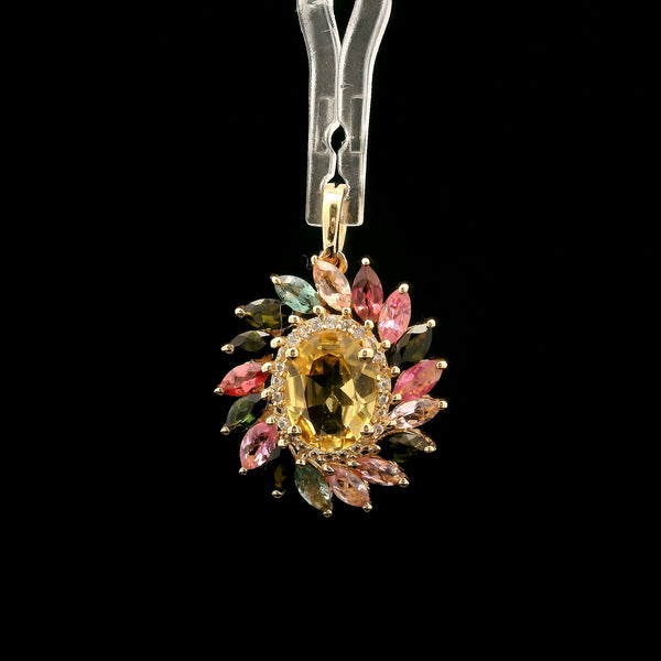2.43 Ct Oval Tourmaline 14K Gold Pendant