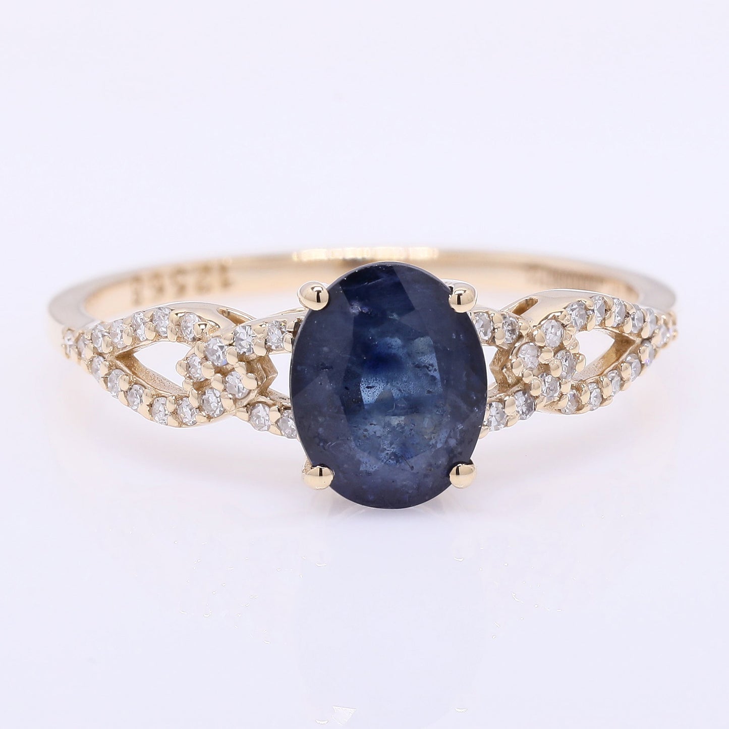 1.86 Ct Oval Mixed Cut Natural Sapphire 14K Gold Ring