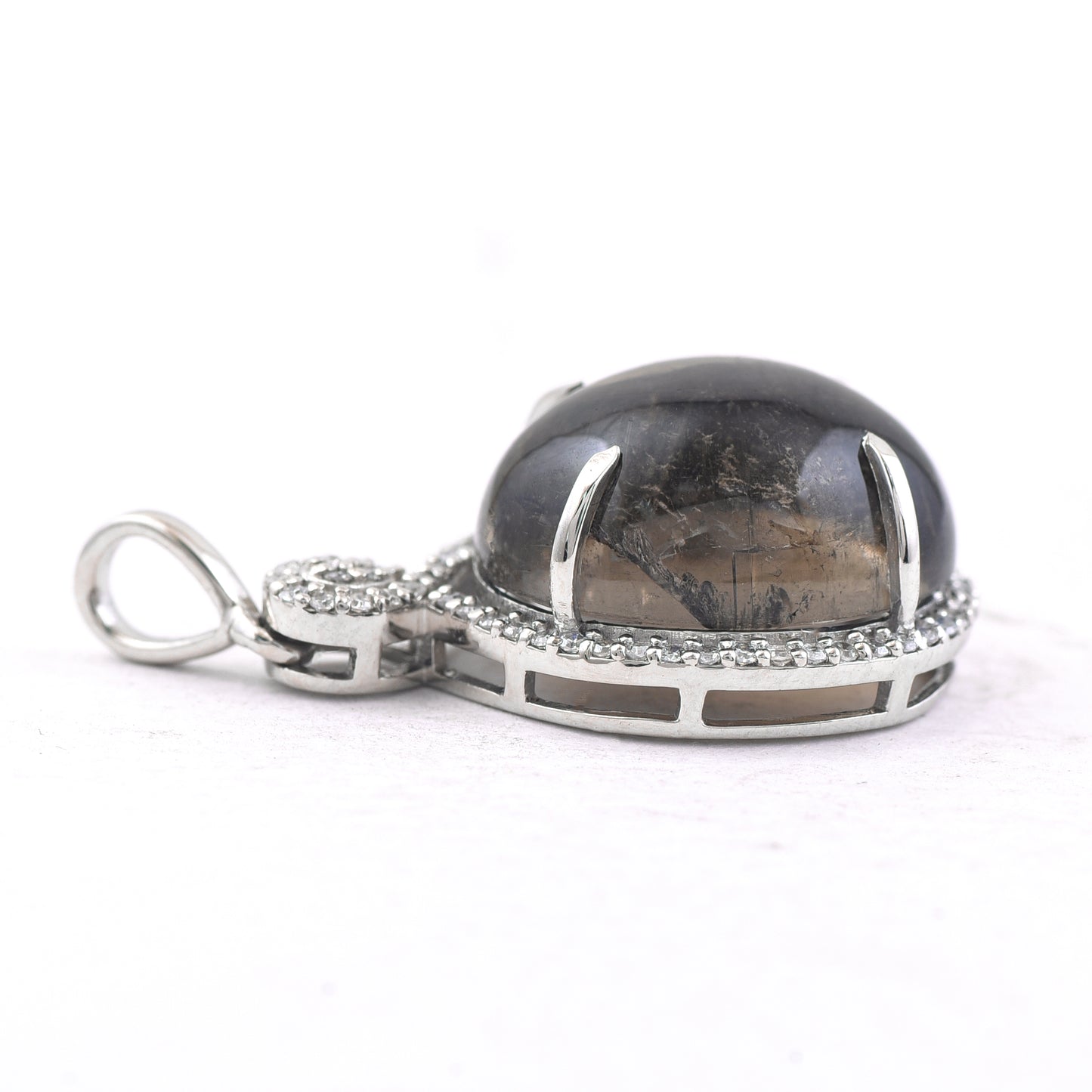 9.87 Ct Oval Cabochon Cut Natural Tourmaline 950 Platinum Pendant