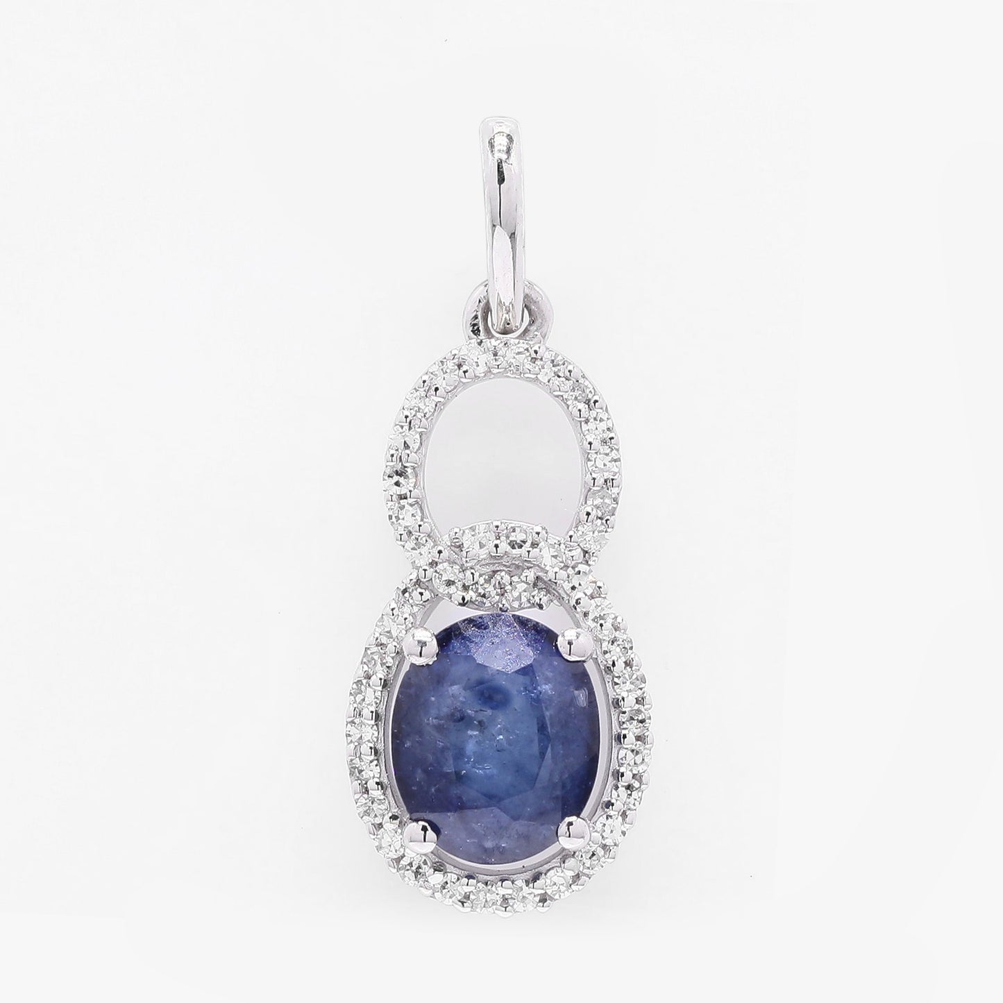 1.43 Ct Oval Mixed Cut Natural Sapphire 950 Platinum Pendant