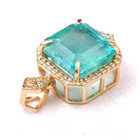 4.21 Ct Octagon Step Cut Natural Emerald 14K Gold Pendant