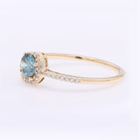 0.55 Ct Round Blue Diamond 14K Gold Ring