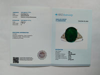 5.95 Ct Oval Mixed Cut Natural Emerald 14K Gold Ring