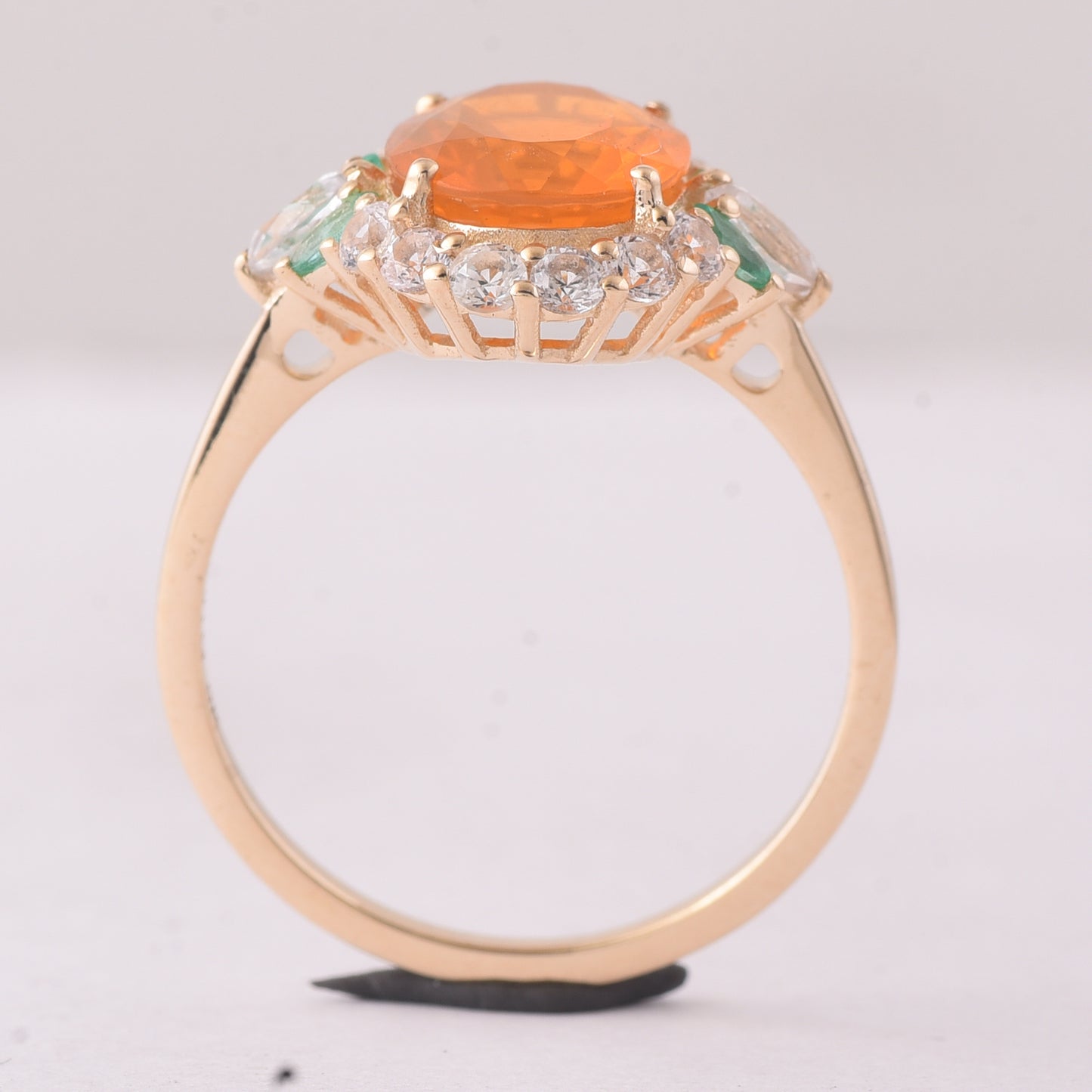 2.50 Ct Oval Fire Opal 9K Gold Ring