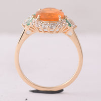 2.50 Ct Oval Fire Opal 9K Gold Ring