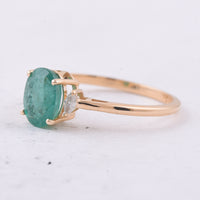 1.26 Ct Oval Natural Emerald 14K Gold Ring