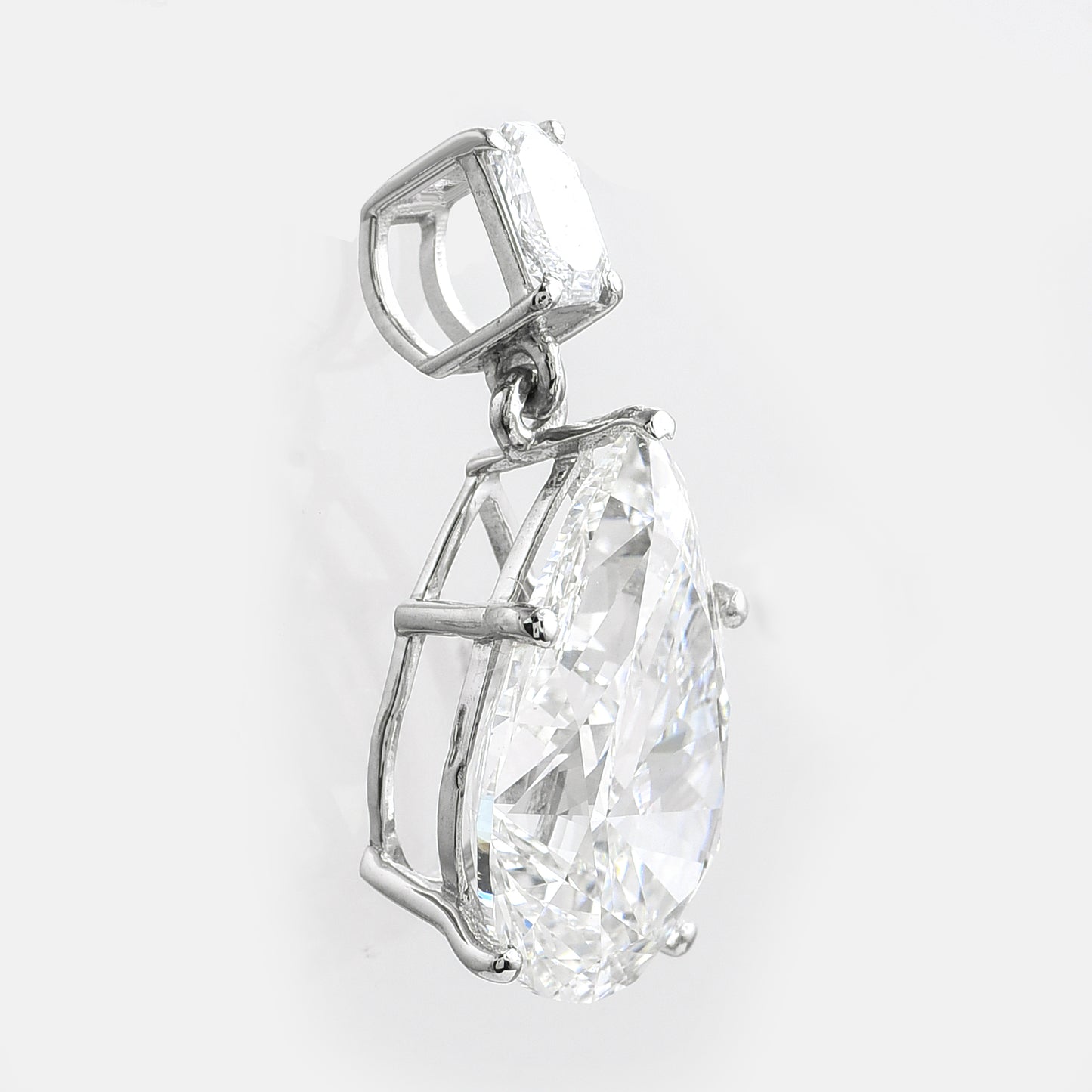 5.20 Ct Pear Lab Grown Diamond 950 Platinum Pendant