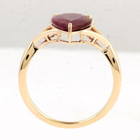 3.36 Ct Pear Ruby 14K Gold Ring