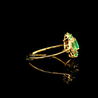0.86 Ct Square Emerald 14K Gold Ring