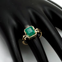 2.75 Ct Octagon Natural Emerald 14K Gold Ring