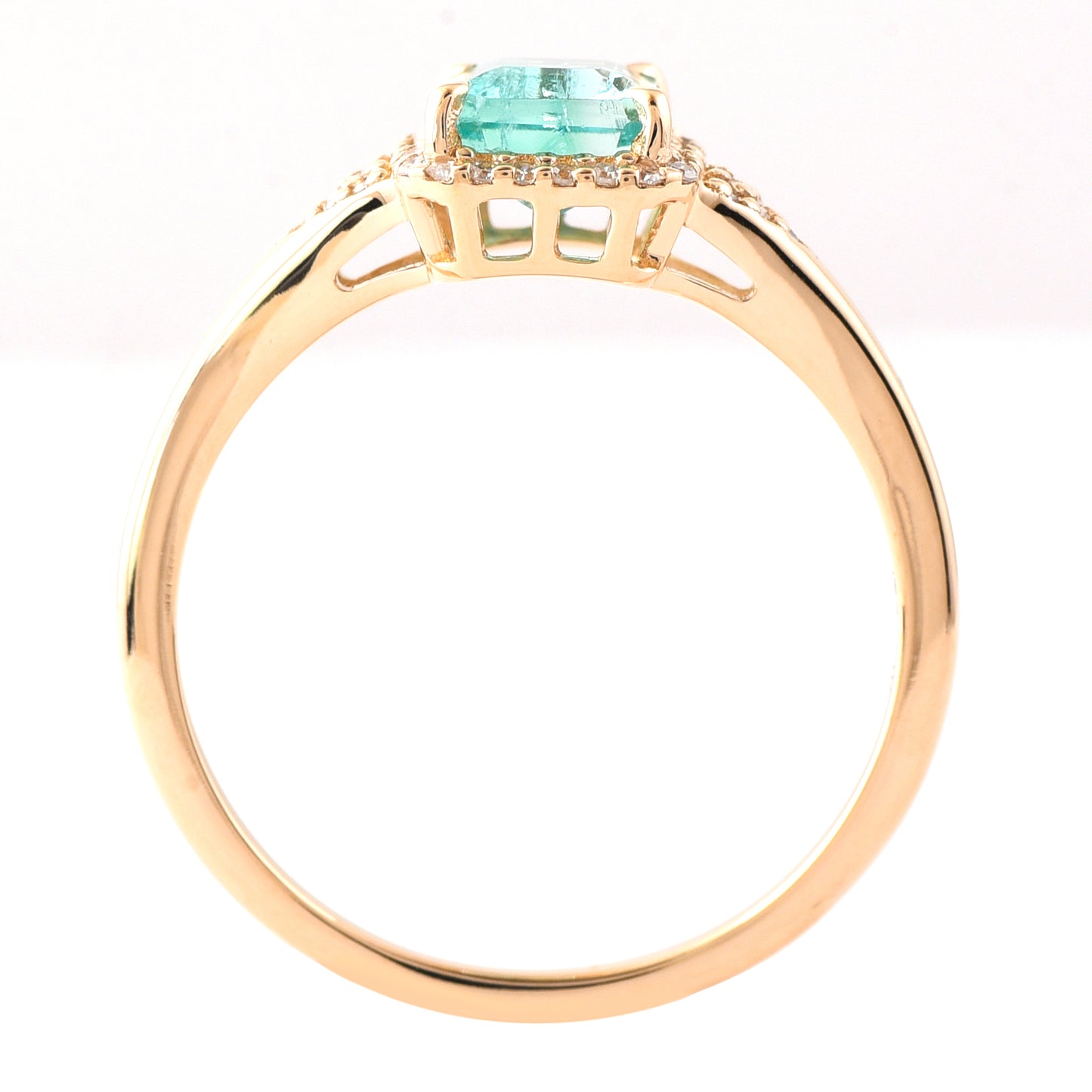 1.01 Ct Octagon Step Cut Natural Emerald 14K Gold Ring