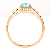 1.01 Ct Octagon Step Cut Natural Emerald 14K Gold Ring