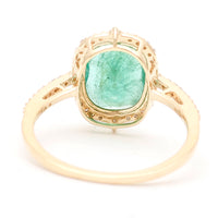 2.26 Ct Cushion Natural Emerald 14K Gold Ring