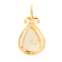 2.34 Ct Pear Mixed Cut Natural Yellow Sapphire 14K Gold Pendant