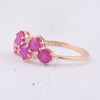 1.77 Ct Round Natural Ruby 14K Gold Ring
