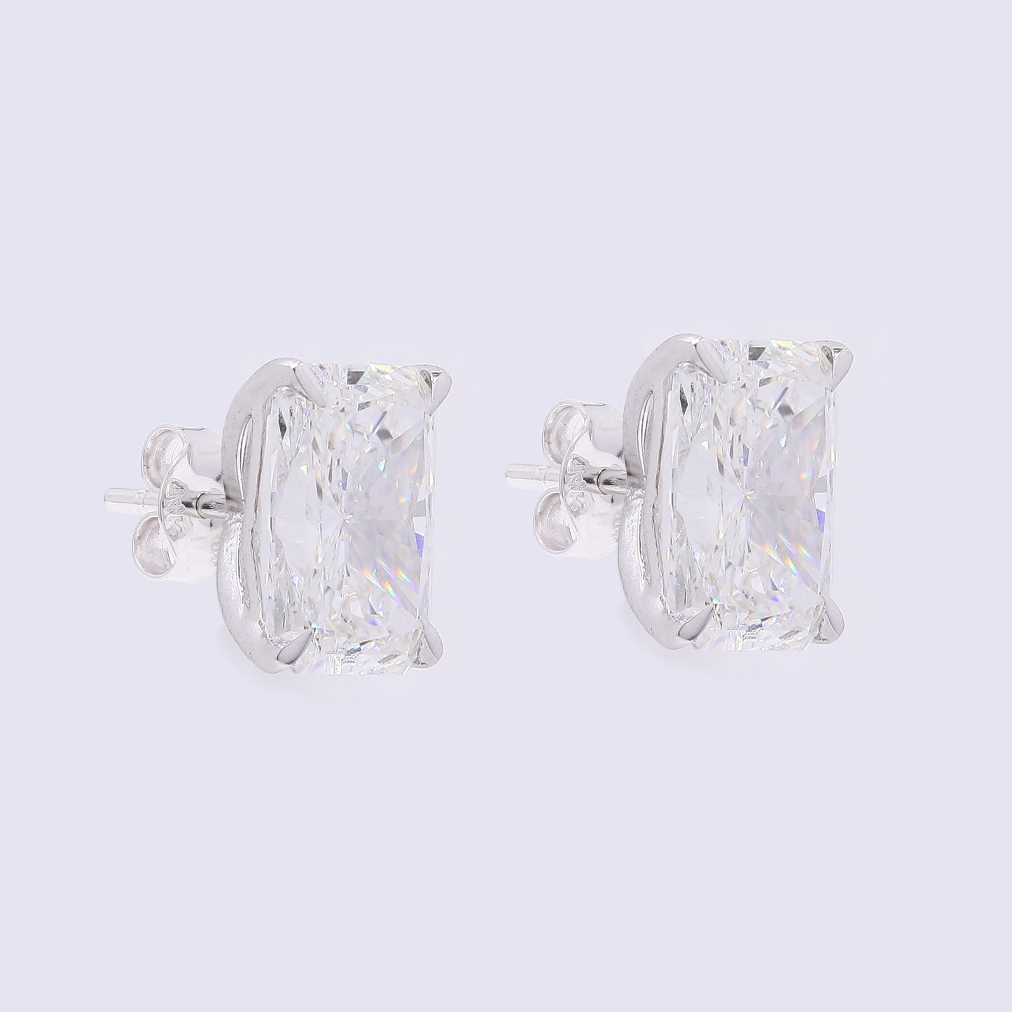 3.71 Carats Lab Grown Diamond 14K Gold Earrings