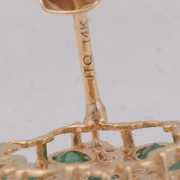 2.71 Ct Round Emerald 14K Gold Earrings