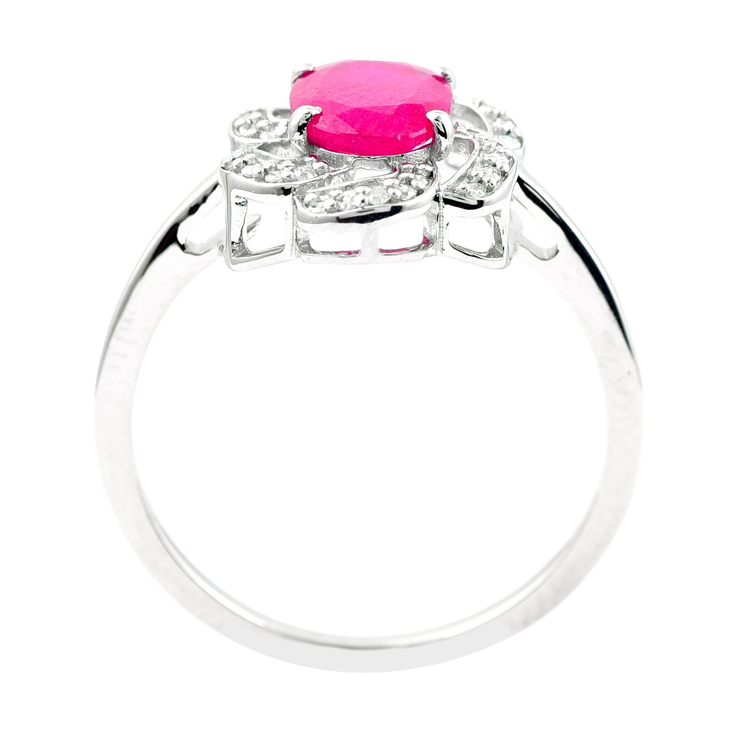 1.09 Ct Oval Mixed Cut Natural Ruby 950 Platinum Ring