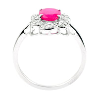 1.09 Ct Oval Mixed Cut Natural Ruby 950 Platinum Ring